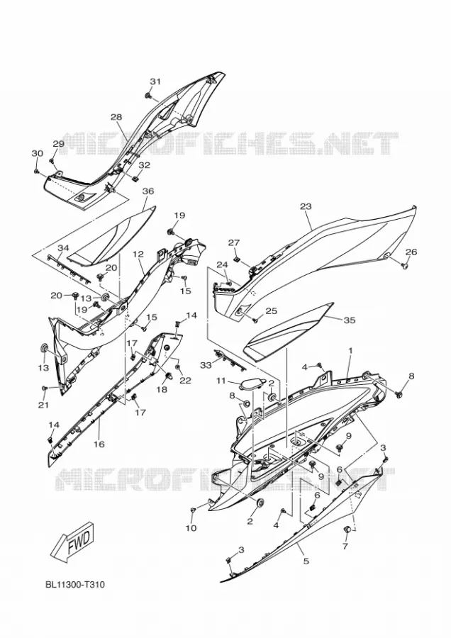SUPPORT / REPOSE PIEDS 2 Yamaha SCOOTER 400 2020 XMAX  YP400RA