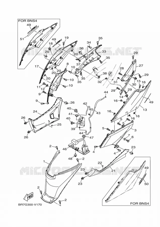 COUVERCLE LATERAL Yamaha SCOOTER 125 2020 TRICITY  MWS125-A