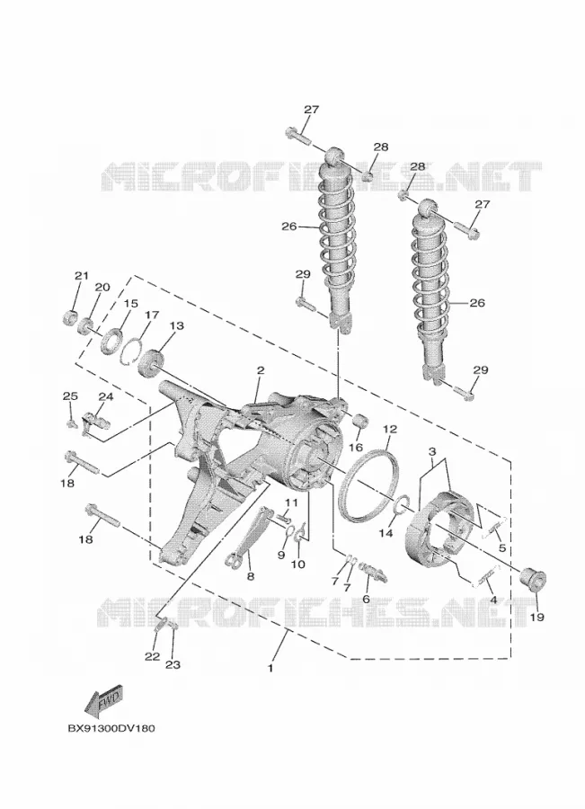 BRAS OSCILLANT / AMORTISSEUR Yamaha SCOOTER 300 2020 TRICITY  MWD300