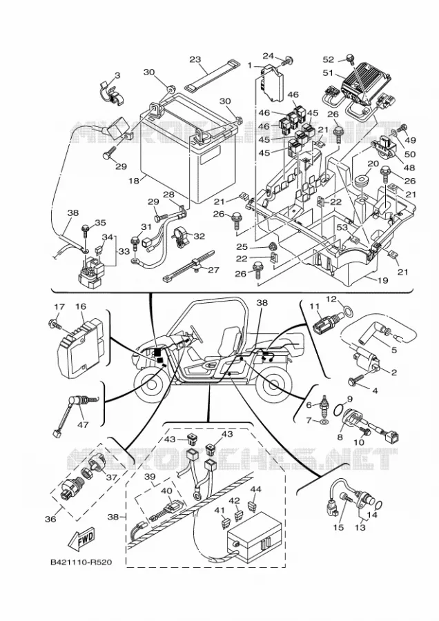 PARTIE ELECTRIQUE 1 Yamaha SIDE BY SIDE 700 2020 VIKING  YXM700E/YX70MPL