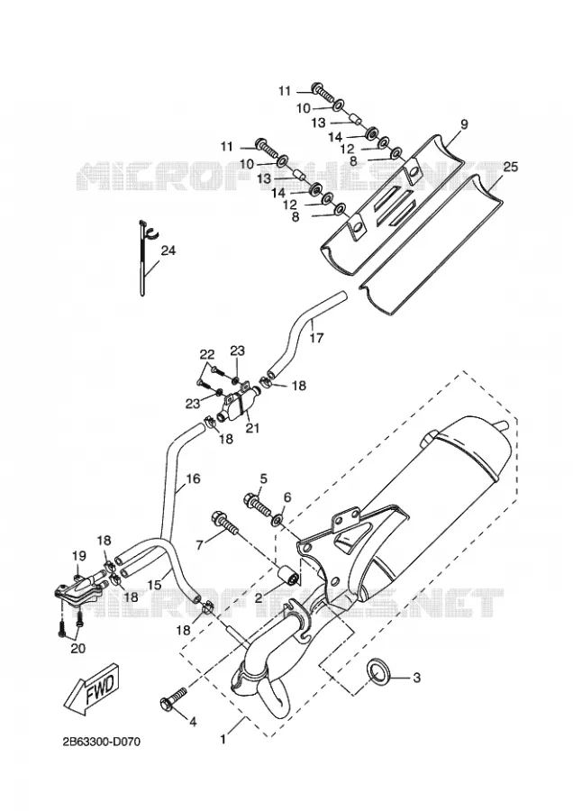 ECHAPPEMENT Yamaha SCOOTER 50 2012 BOOSTER (MBK)  CW50LN