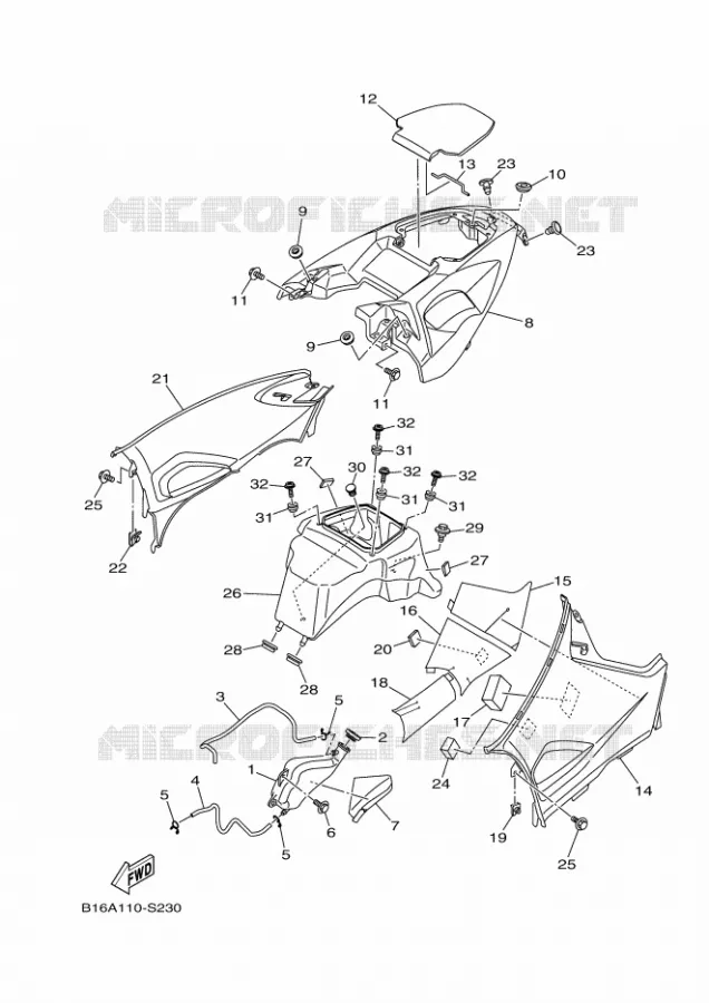 COUVERCLE LATERAL Yamaha QUAD 700 2020 KODIAK  YFM700FWB