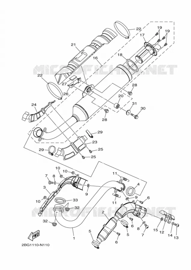 ECHAPPEMENT Yamaha QUAD 700 2020 KODIAK  YFM700FWB