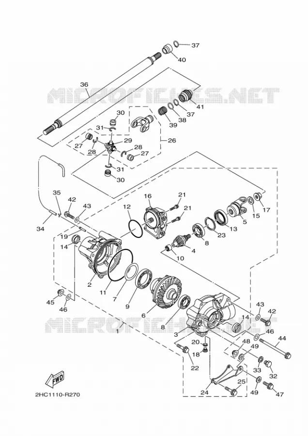 DIFFERENTIEL AVANT Yamaha SIDE BY SIDE 1000 2020 YXZ  YXZ1000ET