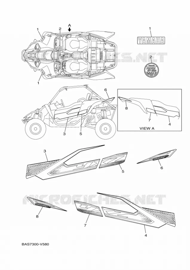 EMBLEME Yamaha SIDE BY SIDE 1000 2020 YXZ  YXZ1000ET