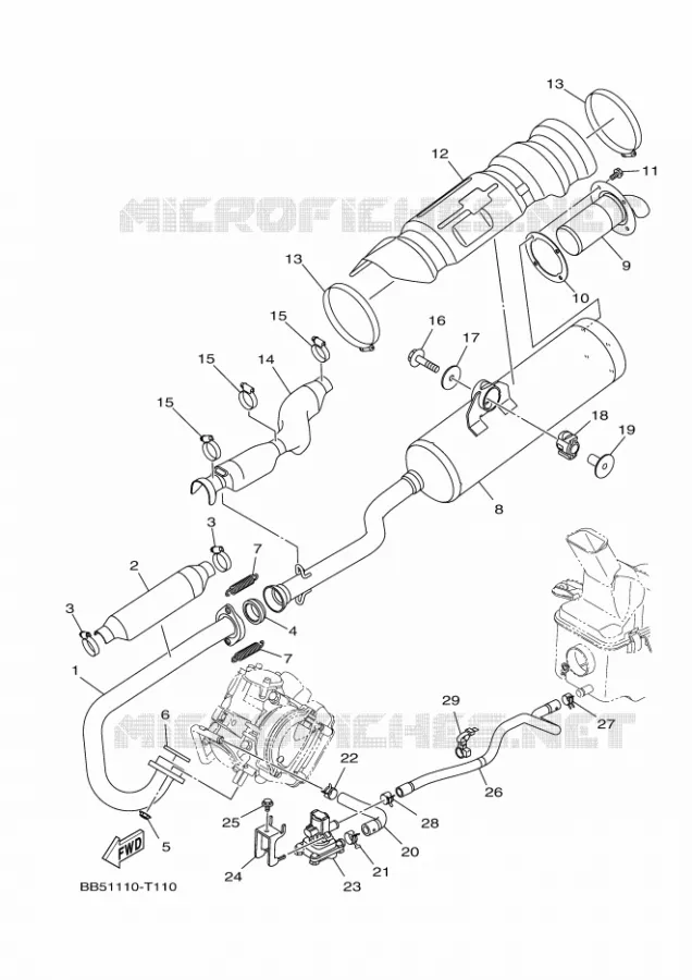 ECHAPPEMENT Yamaha QUAD 450 2020 KODIAK  YFM450FWBD