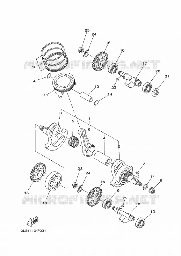 VILEBREQUIN / PISTON Yamaha QUAD 700 2020 RAPTOR  YFM700R