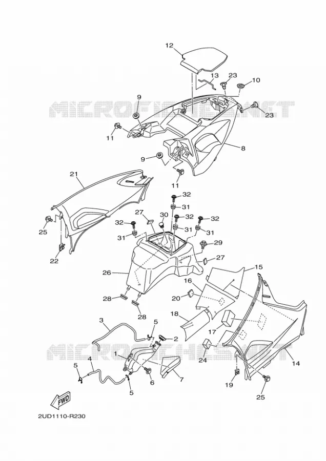 COUVERCLE LATERAL Yamaha QUAD 700 2020 GRIZZLY  YFM700FWAD