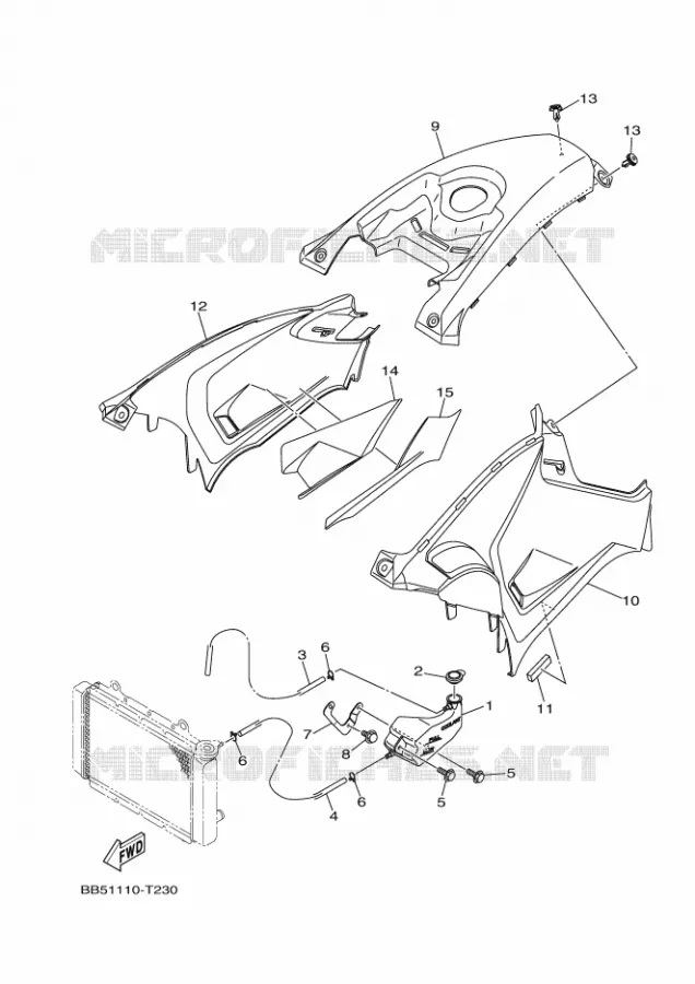 COUVERCLE LATERAL Yamaha QUAD 450 2020 KODIAK  YFM450FWB