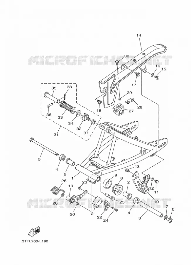 BRAS ARRIERE Yamaha MOTO 125 2021 DT  DT125