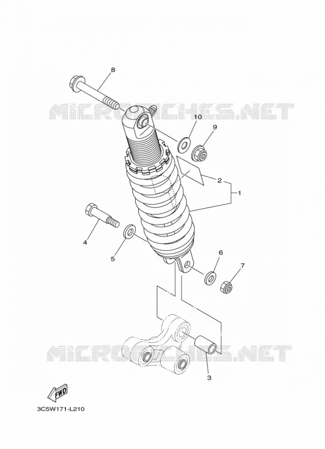 AMMORTISSEUR ARRIERE Yamaha MOTO 250 2021 XT  XT250M