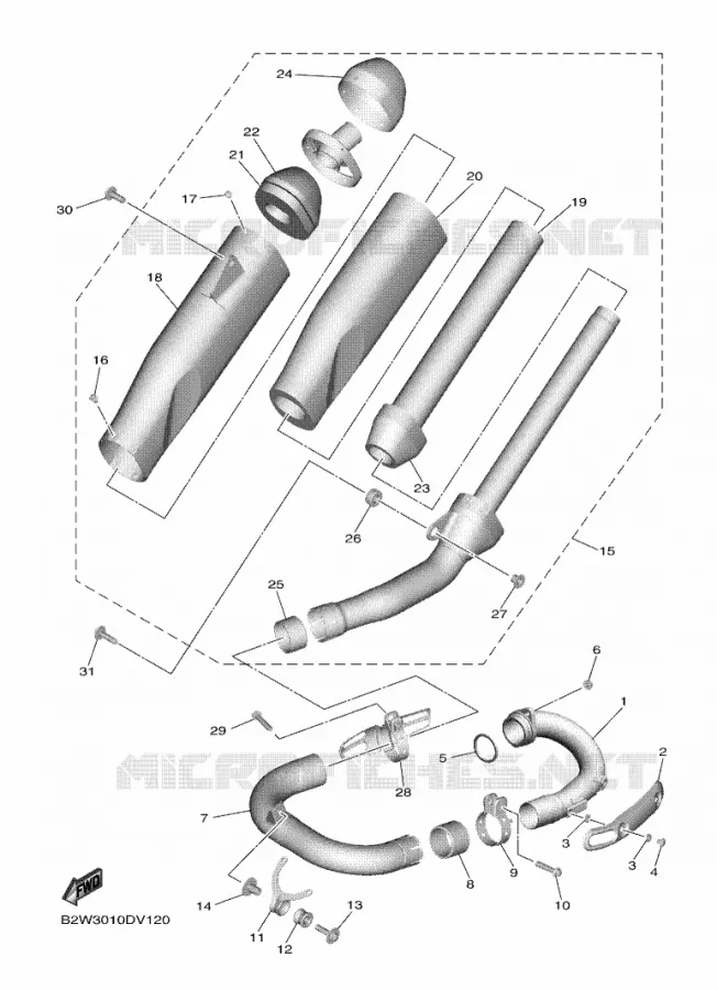 ECHAPPEMENT Yamaha MOTO 450 2021 YZF  YZ450F
