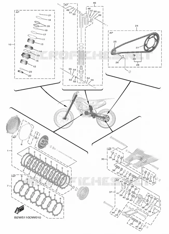 KIT PIECES D'ENTRETIEN Yamaha MOTO 450 2021 YZF  YZ450F
