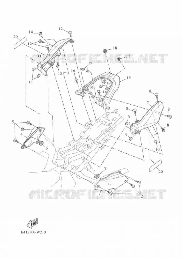 COUVERCLE LATERAL Yamaha MOTO 700 2021 TRACER  MTT690
