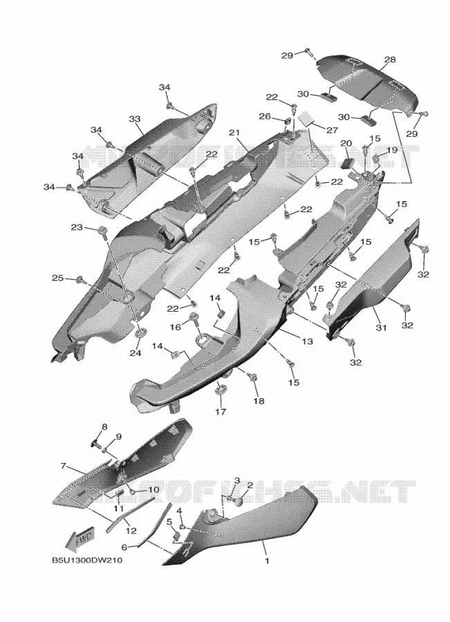 COUVERCLE LATERAL Yamaha MOTO 900 2021 TRACER  MTT890
