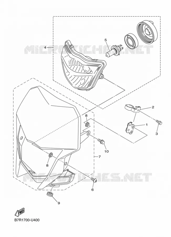 PHARE Yamaha MOTO 250 2021 WRF  WR250F