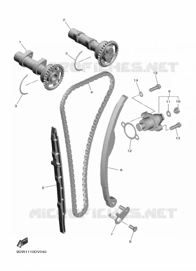 ARBRE A CAMES / CHAINE DE DISTRIBUTION Yamaha MOTO 450 2021 WRF  WR450F