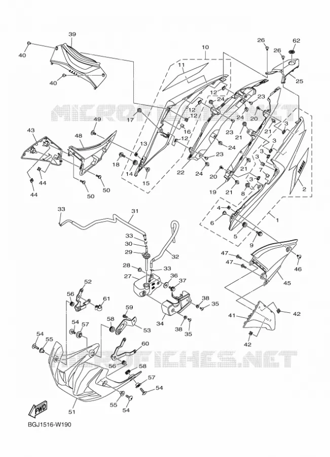 COUVERCLE LATERAL Yamaha MOTO 250 2021 MT  MTN250-A