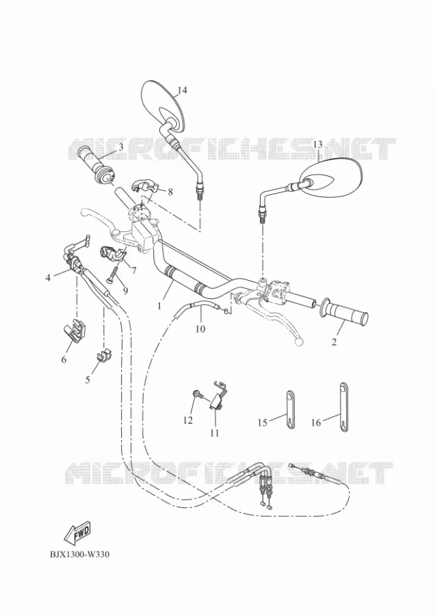 GUIDON ET CABLES Yamaha MOTO 700 2021 XSR  MTM690D
