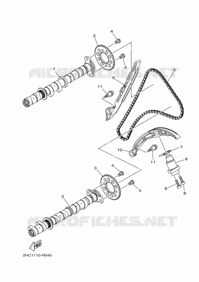 ARBRE A CAMES / CHAINE DE DISTRIBUTION Yamaha SIDE BY SIDE 1000 2021 YXZ  YXZ1000E
