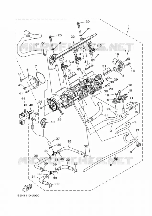 BOITIER PAPILLON INJECTION 1 Yamaha SIDE BY SIDE 1000 2021 YXZ  YXZ1000E