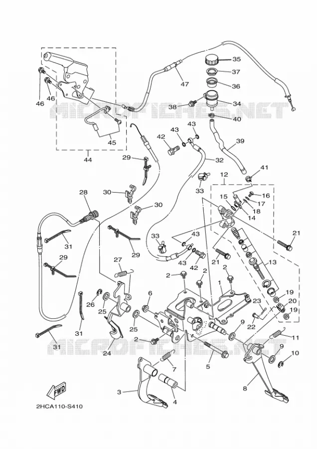 PEDALE / CABLE Yamaha SIDE BY SIDE 1000 2021 YXZ  YXZ1000E