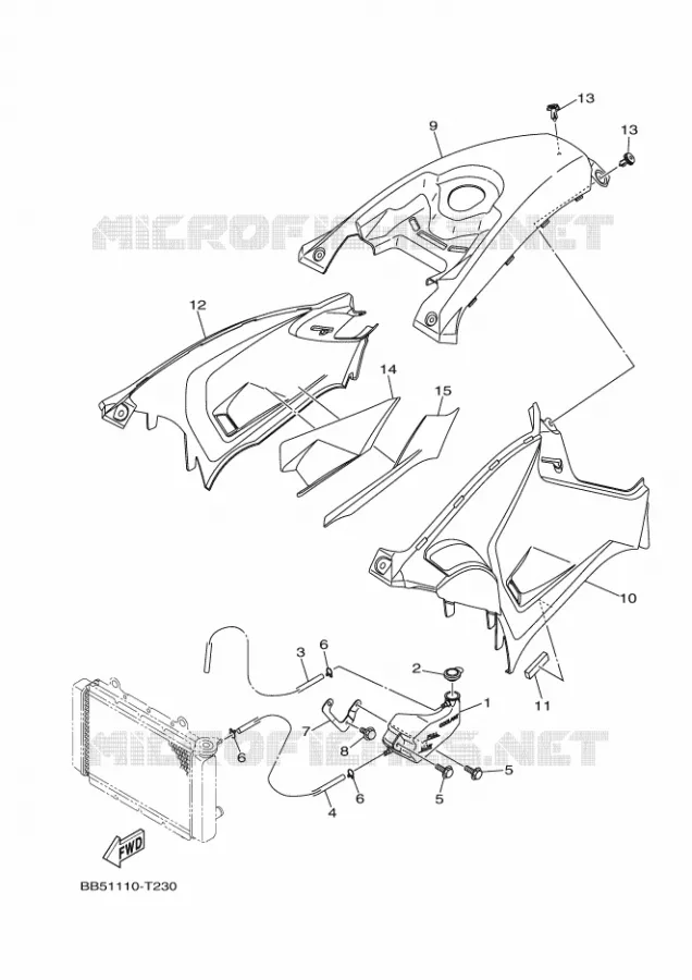 COUVERCLE LATERAL Yamaha QUAD 450 2021 KODIAK  YFM450FWBD