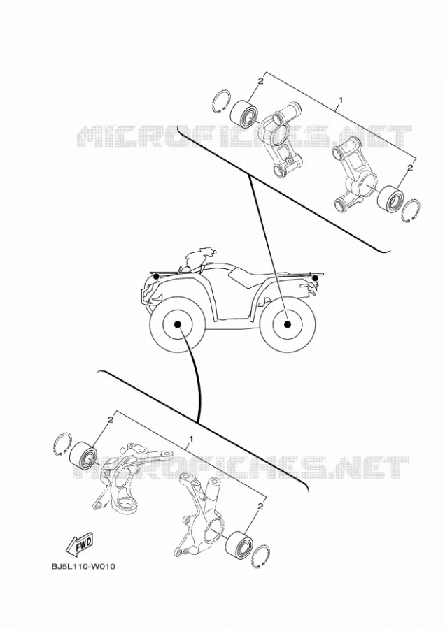 KIT PIECES D'ENTRETIEN Yamaha QUAD 450 2021 KODIAK  YFM450FWBD