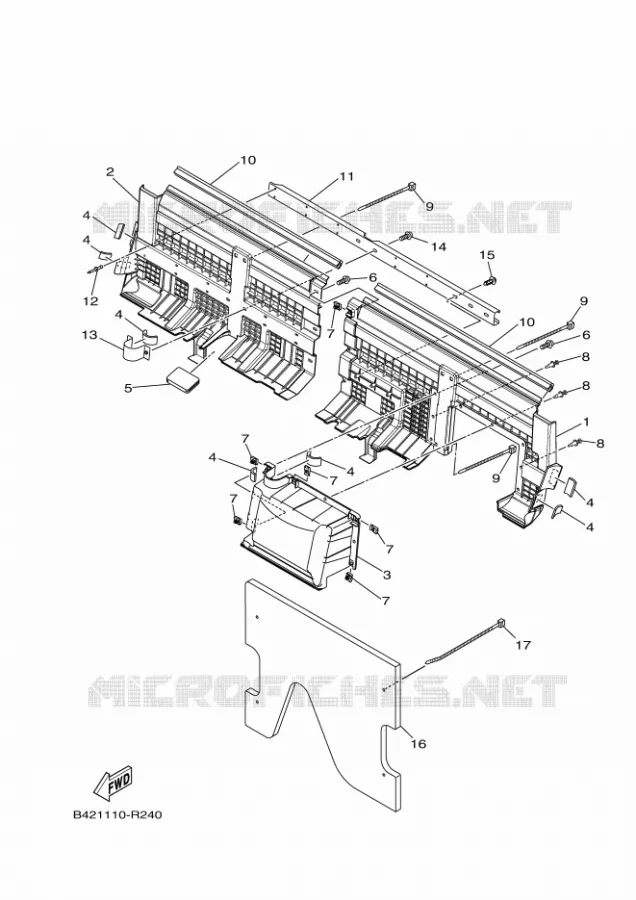 COUVERCLE LATERAL 3 Yamaha SIDE BY SIDE 700 2021 VIKING  YXM700E/YX70MPM