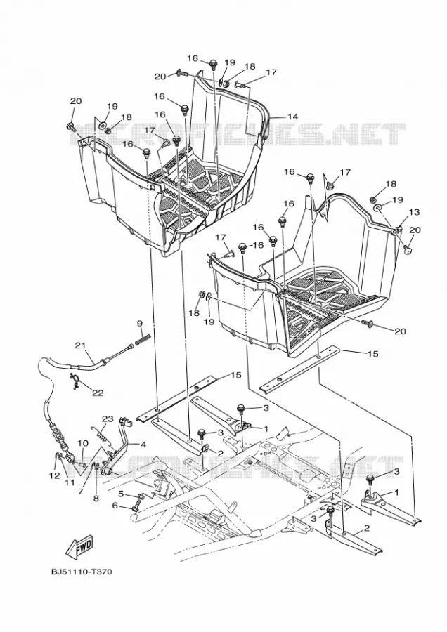 BEQUILLE / REPOSE PIEDS Yamaha QUAD 450 2021 KODIAK  YFM450FWB