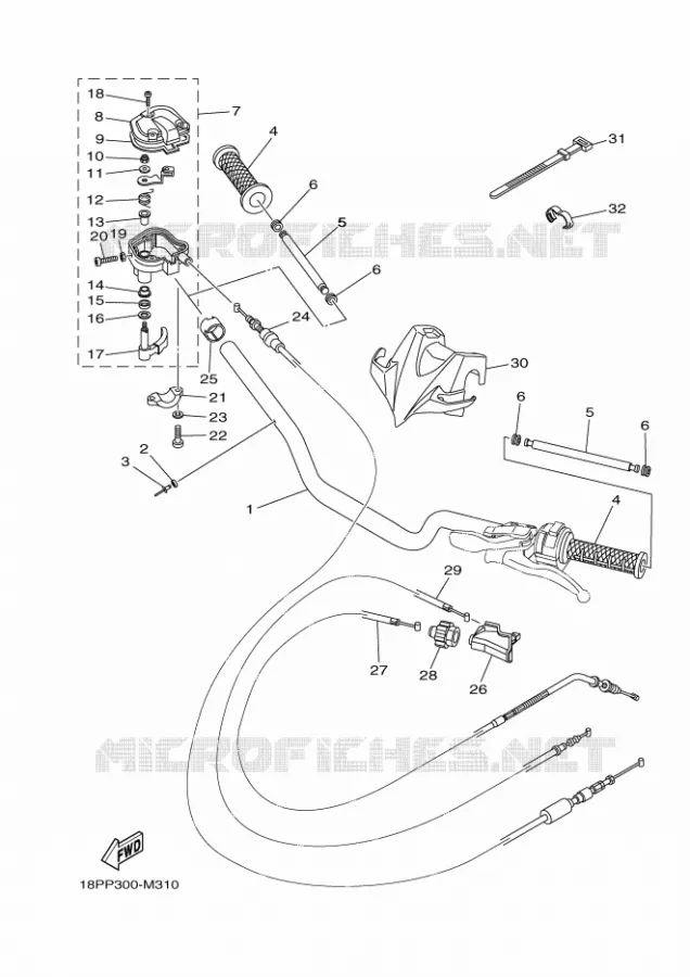 GUIDON ET CABLES Yamaha QUAD 450 2021 YFZ  YFZ450R