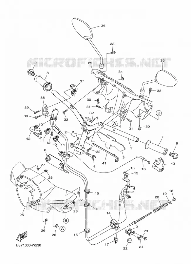 GUIDON ET CABLES Yamaha SCOOTER 125 2021 D'ELIGHT  LTS125-C