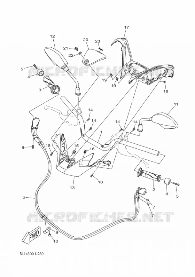 GUIDON ET CABLES Yamaha SCOOTER 300 2021 XMAX  CZD300-A
