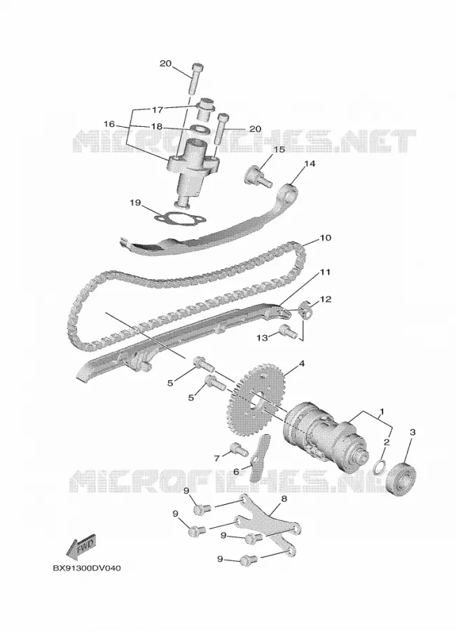ARBRE A CAMES / CHAINE DE DISTRIBUTION Yamaha SCOOTER 300 2021 TRICITY  MWD300