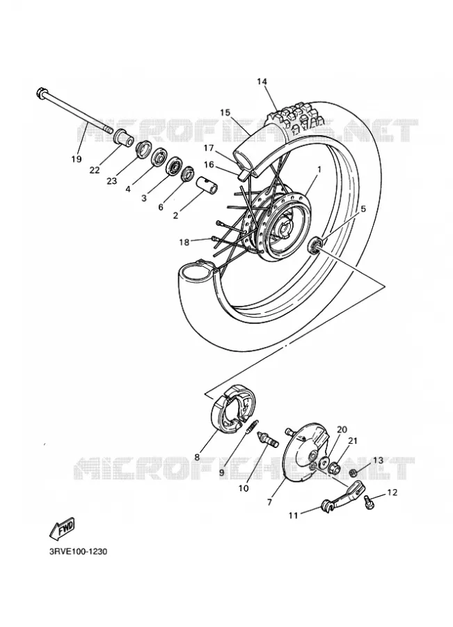 ROUE AVANT Yamaha MOTO 80 2001 PW  PW80