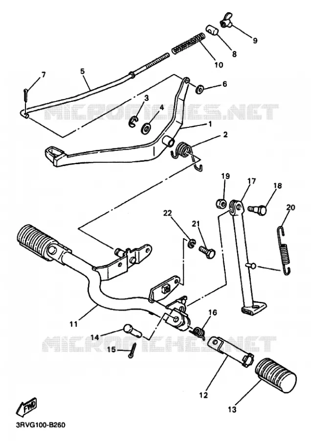 BEQUILLE / REPOSE PIEDS Yamaha MOTO 80 2003 PW  PW80