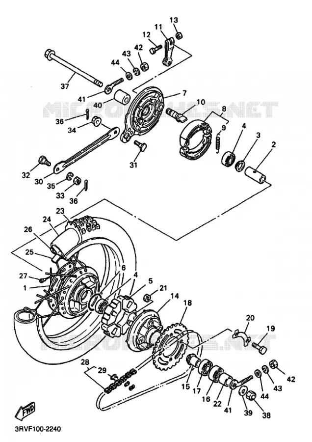 ROUE ARRIERE Yamaha MOTO 80 2003 PW  PW80