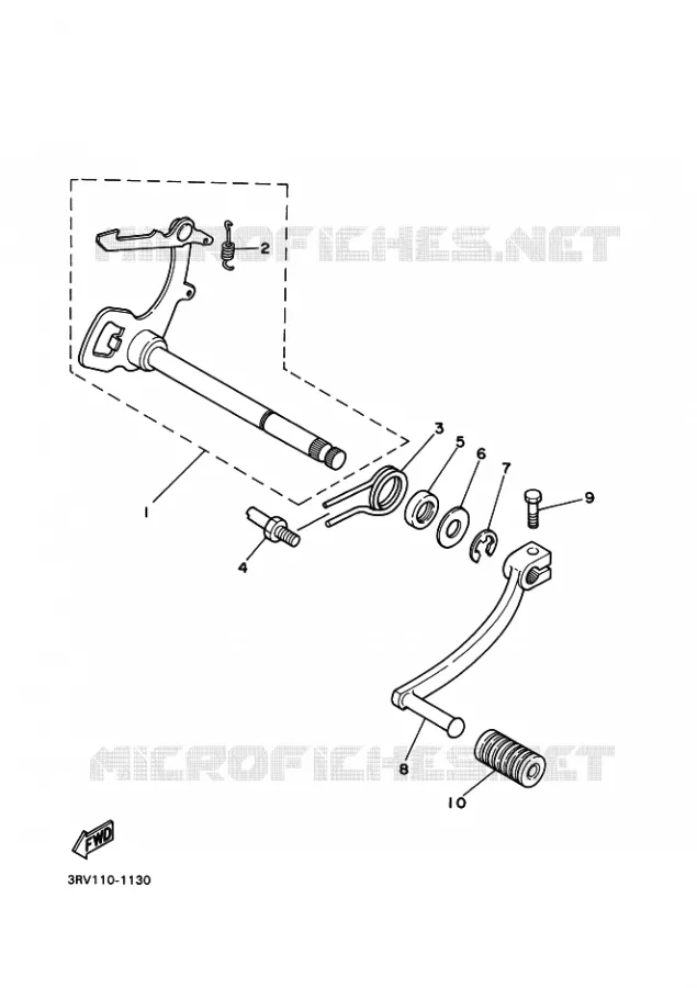 AXE DE SELECTEUR / PEDALE Yamaha MOTO 80 2009 PW  PW80