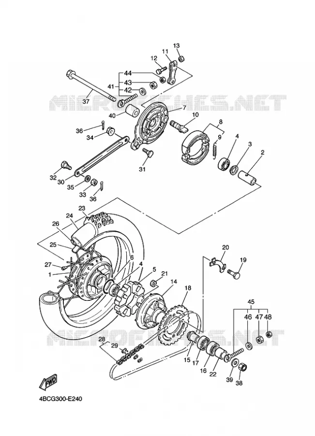 ROUE ARRIERE Yamaha MOTO 80 2009 PW  PW80