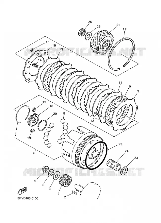 EMBRAYAGE DE DEMARREUR Yamaha MOTO 80 2011 PW  PW80