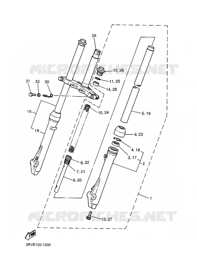 FOURCHE Yamaha MOTO 80 2011 PW  PW80