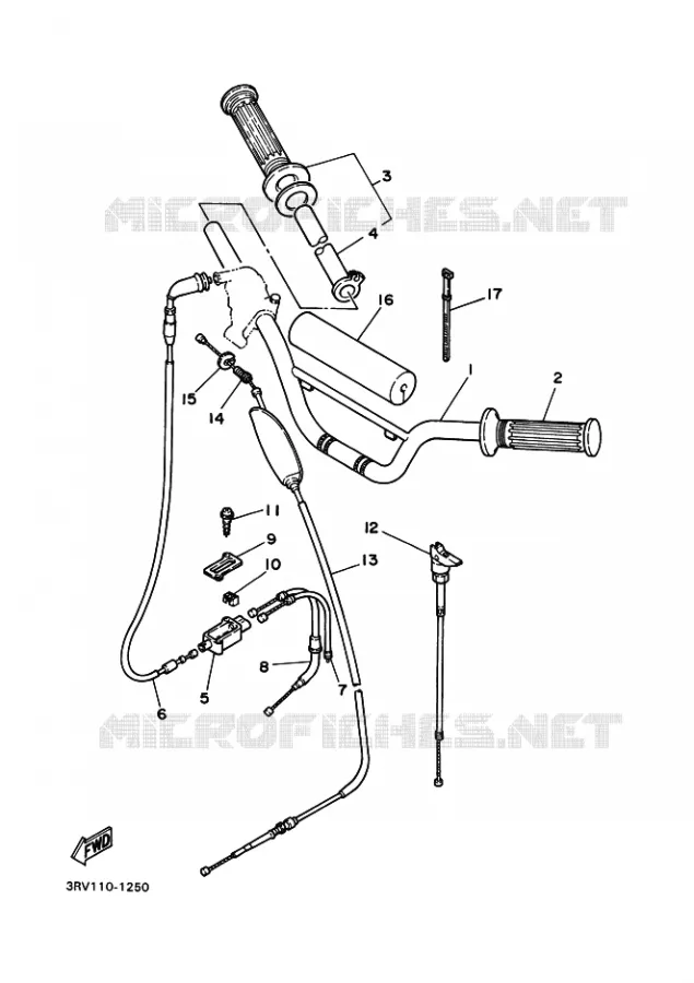 GUIDON ET CABLES Yamaha MOTO 80 2011 PW  PW80