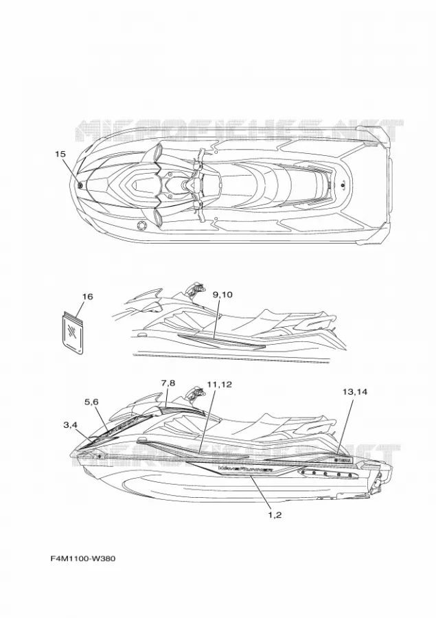 EMBLEME Yamaha Waverunner 1800 2021 GP  GP1800B-W