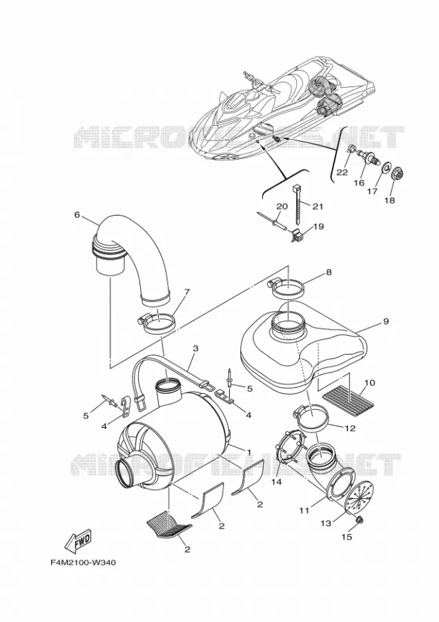 ECHAPPEMENT 3 Yamaha Waverunner 1800 2021 GP  GP1800D-W