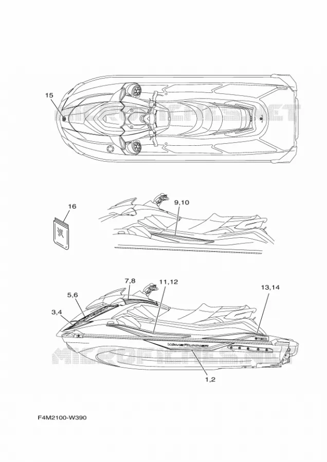 EMBLEME Yamaha Waverunner 1800 2021 GP  GP1800D-W