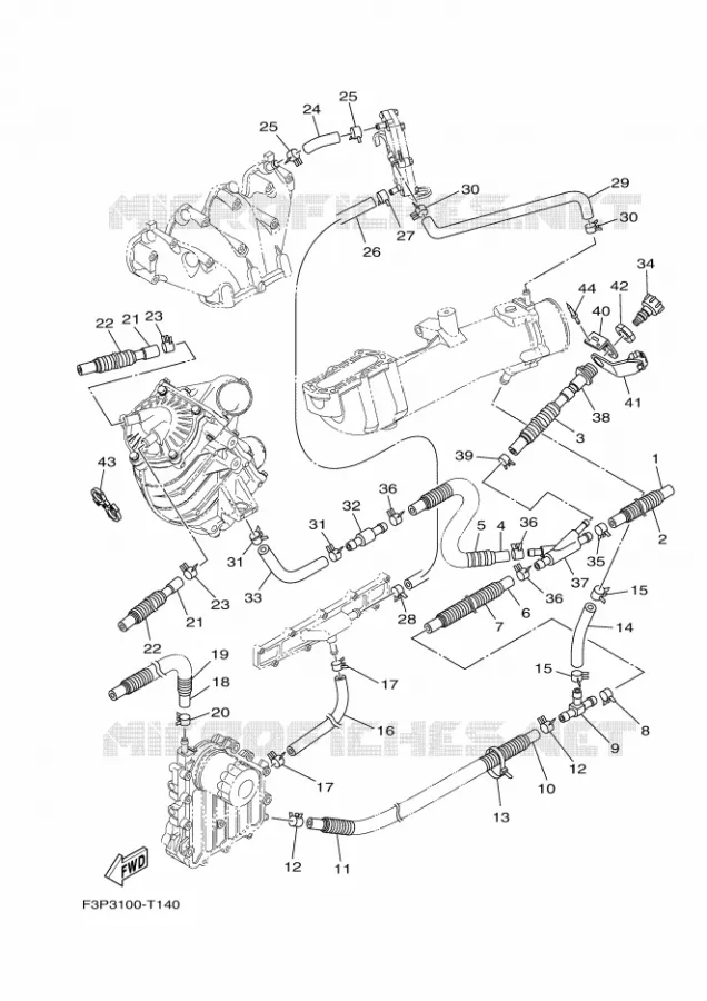 ECHAPPEMENT 2 Yamaha Waverunner 1800 2021 GP  GP1800A-W