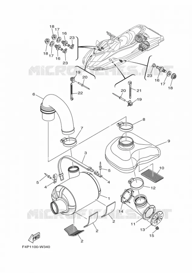 ECHAPPEMENT 3 Yamaha Waverunner 1800 2021 GP  GP1800A-W