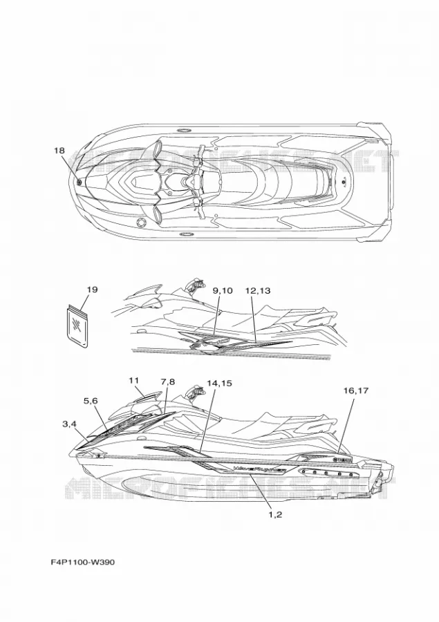 EMBLEME Yamaha Waverunner 1800 2021 GP  GP1800A-W