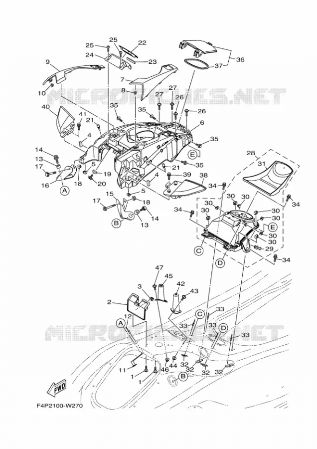 ENGINE HATCH 2 Yamaha Waverunner 1800 2021 GP  GP1800C-W