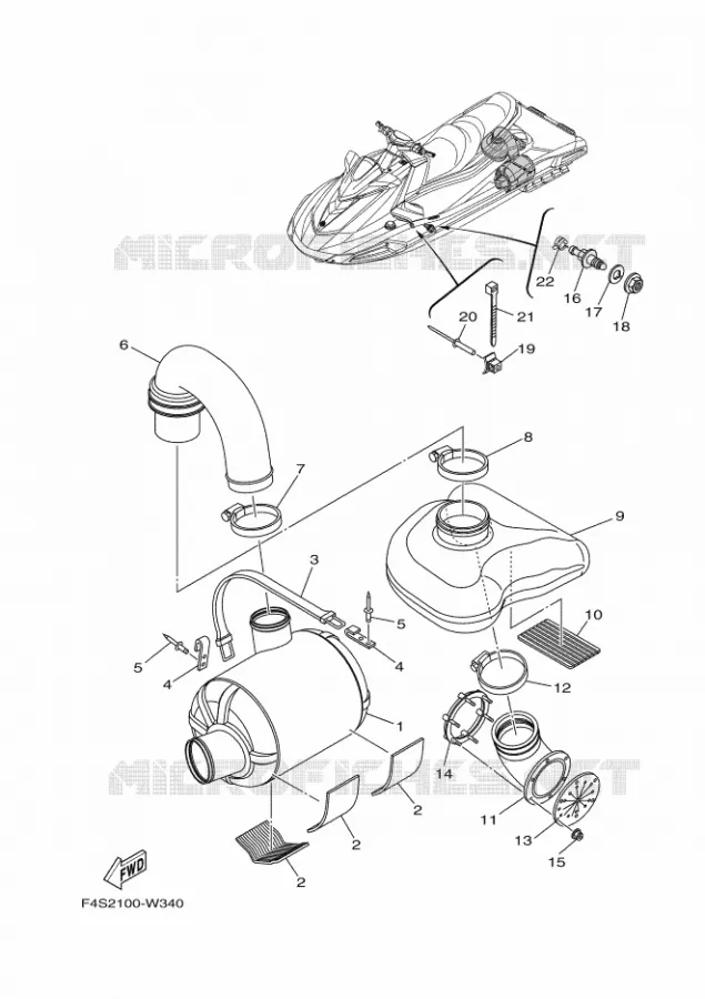 ECHAPPEMENT 3 Yamaha Waverunner 1800 2021 VX  VX1800C-W